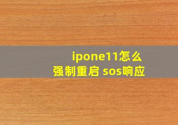 ipone11怎么强制重启 sos响应